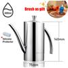 SUS304 Stainless Steel Oil Dispenser  Bottle Leakproof Cruet with Spout Easy Precision Pouring of Olive Oil Vinegar and Grease