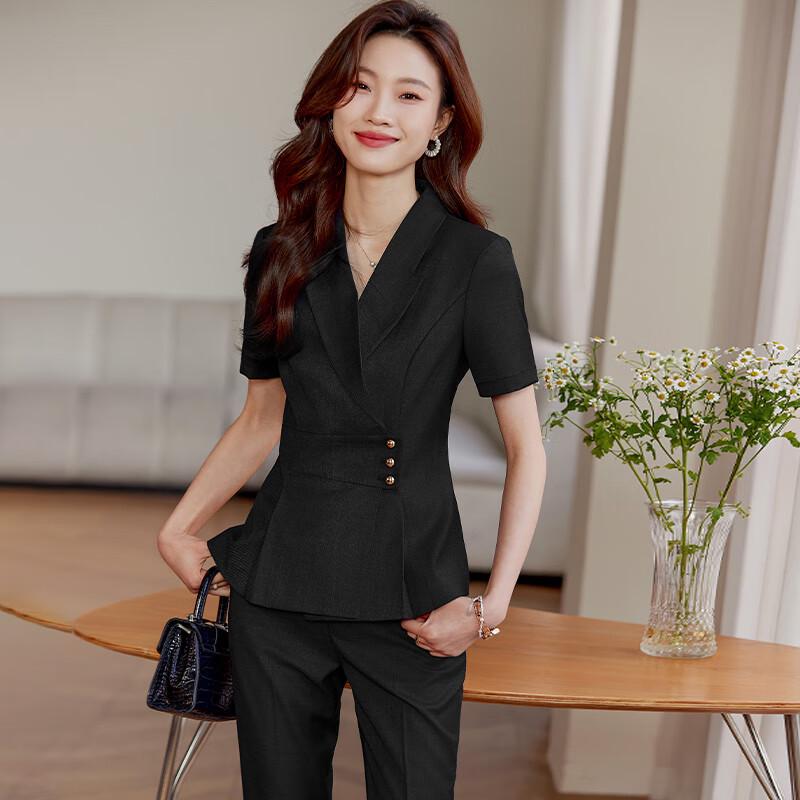 Women's Summer Short-Sleeve Formal Work Suit Set