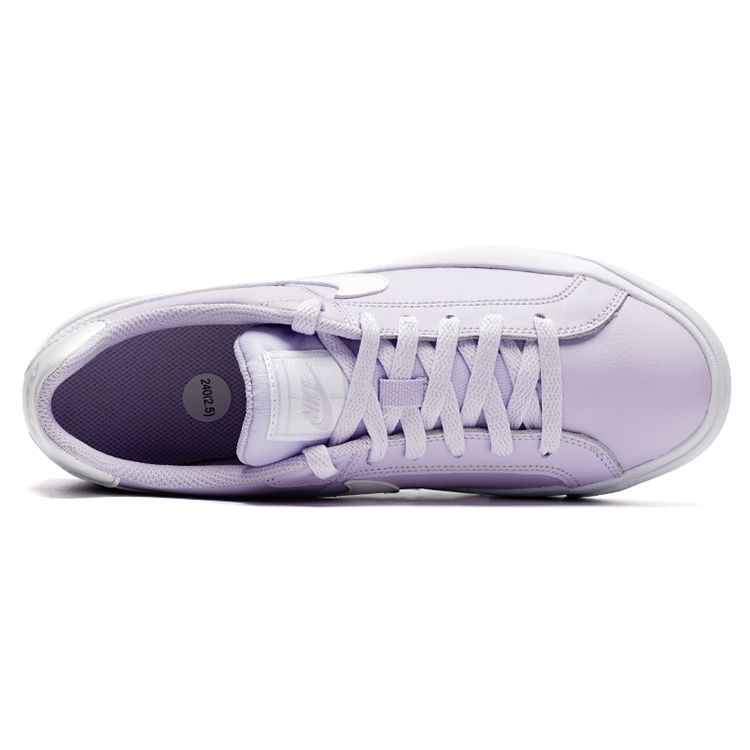 Nike Court Royale Ac Synthetic Leather Slip Resistant Durable Shock Absorbing Low Top Sneakers Women Sneakers White Light-Purple AO2810-501