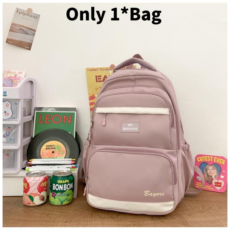 Bayore Pattern Letter Backpack Multi Compartment Ergonomic Casual Schoolbag