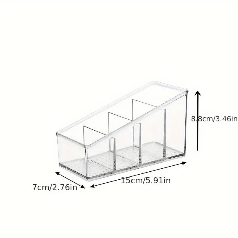 Romote Control Holder with 4 Compartments Clear Romote Holder Home Decor Kitchen Acccessories Make Up Orangizer