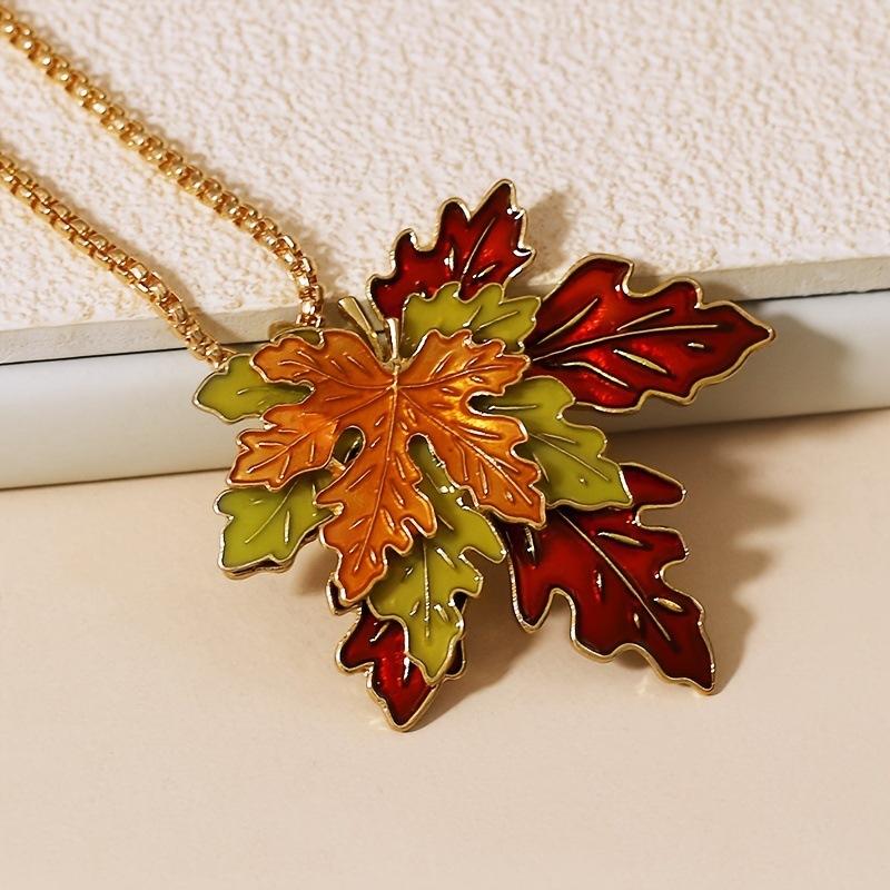 Maple Leaf Vintage Necklace Autumn And Winter All-match Leaf Pendant Accessories