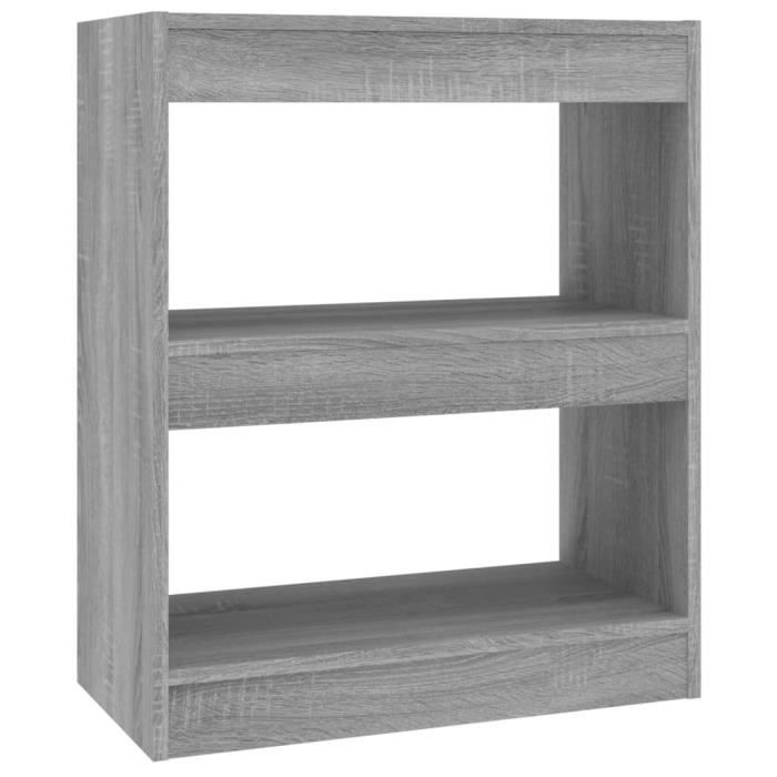 VidaXL Bibliothèque-Séparateur de pièce Sonoma gris 60x30x72 cm