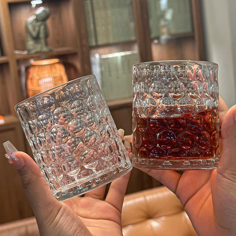 280ml Whiskey Glass Household Heat-resistant Glass Water Cup Summer Fruit Drink Beer Cold Drink Cup High Value Wine Glass