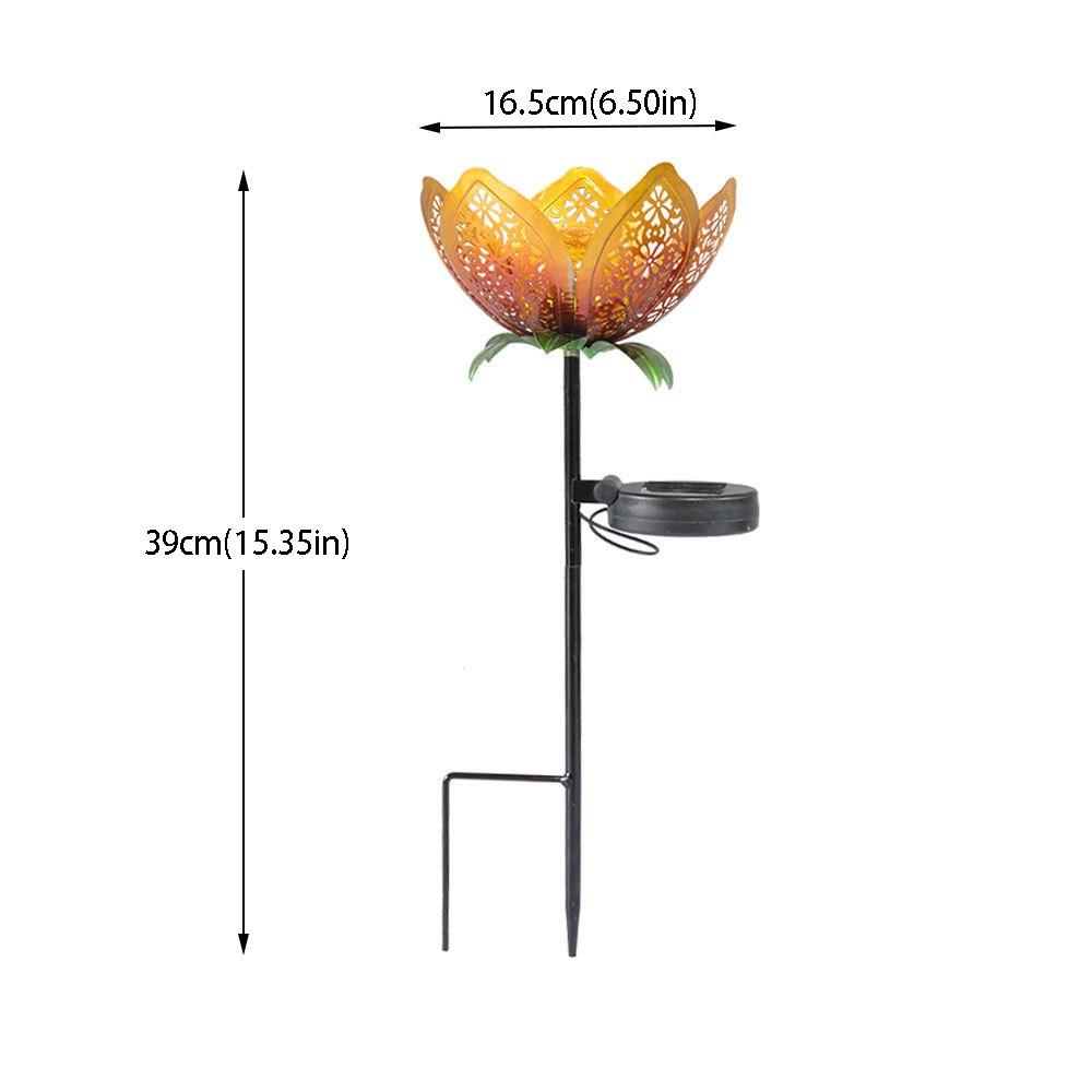 

Lotus Shaped Solar Powered Lamp Hollow Out Design Waterproof Garden Decoration Lamp LED Flower Iron Ground Plug золотой
