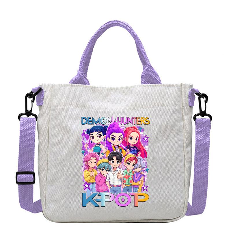 Horký prodej KPOP Dívčí skupina Demon Hunter Tištěná plátěná taška Módní dámská dojížděcí taška přes rameno crossbody
