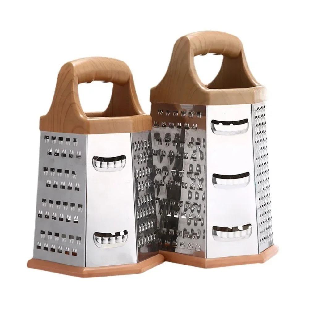 Stainless Steel 6 Sided Blades Box Grater Container Multipurpose Vegetables Cutter Manual Cheese Graters Kitchen Accessories