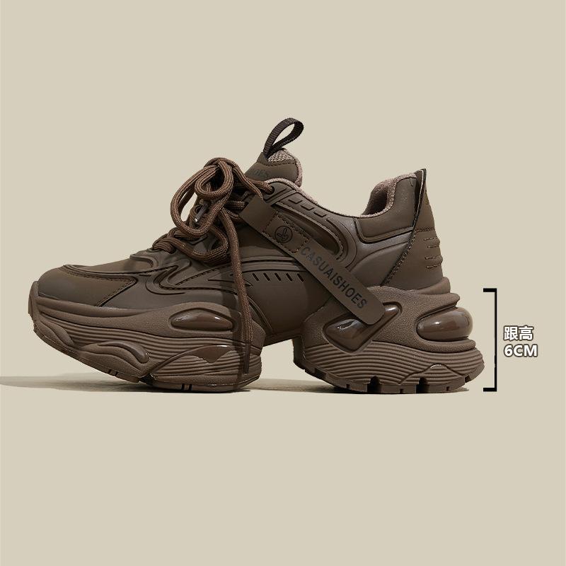 

Платформа папины кроссовки осень и зима новые ретро бархатные небольшое внутреннее увеличение высоты повседневные спортивные туфли 40 коричневый