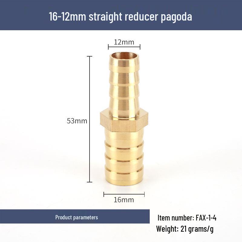 Brass Reducing Pagoda Plug for Hose Fitting - Converts 4mm To 19mm Diameters