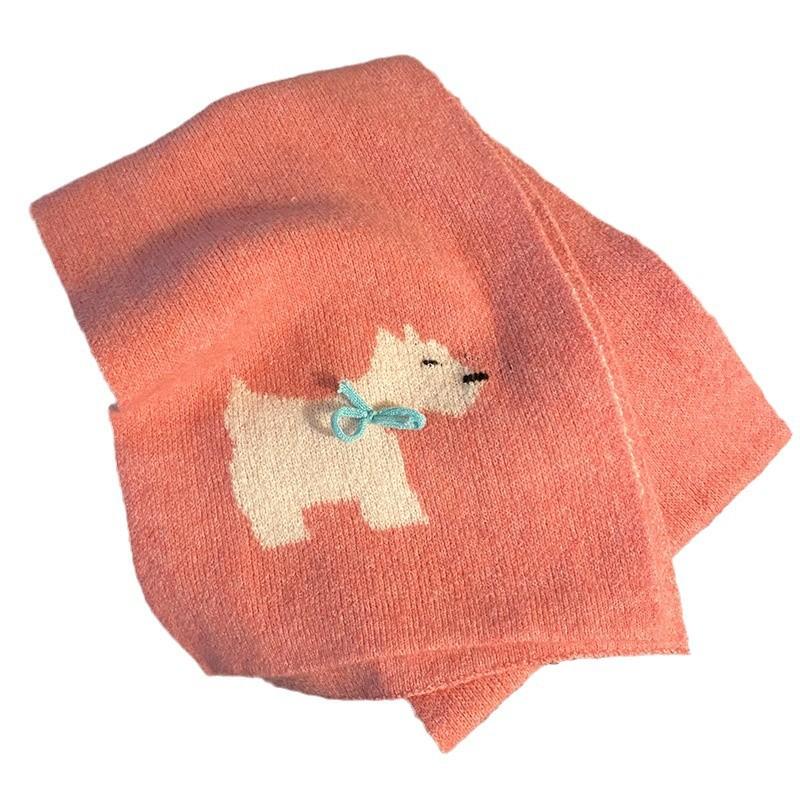 New Cute Rabbit Bow Wool Scarf Female Autumn and Winter Japanese Students Versatile Warm Scarf