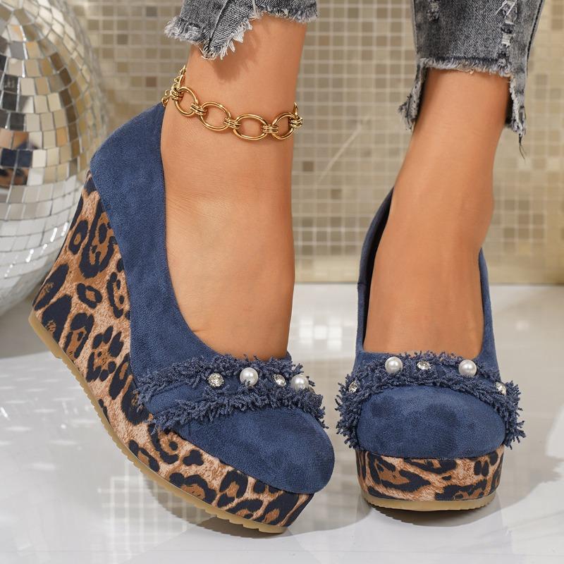 Fashion Shoes Women's Shoes Thick-soled Slope and Single Shoes New Shallow-mouthed One-step Single Shoes