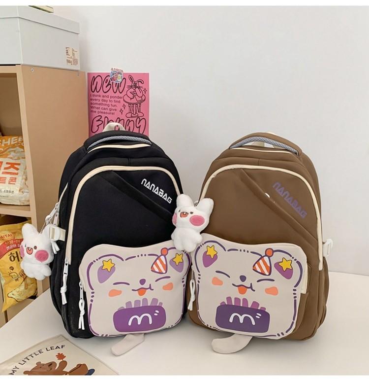 2024 New Korean Style Cute Backpack For Girls Large Capacity School Bag Lightweight Travel Bag