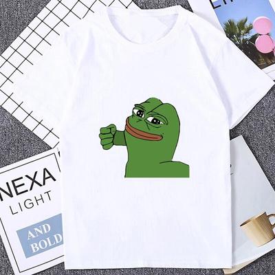 Pepe Sad Frog Emote Graphic Printed Unisex T Shirt Streetwear Hipster Harajuku Style Women Tshirt Loose Casual Fashion Soft Unisex Tee