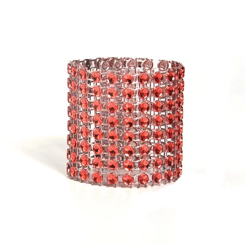 10Pcs Napkin Rings Silver Gold Rhinestone Bows Holder Ring Serviette Buckles Wedding Event Decoration Party Supplies