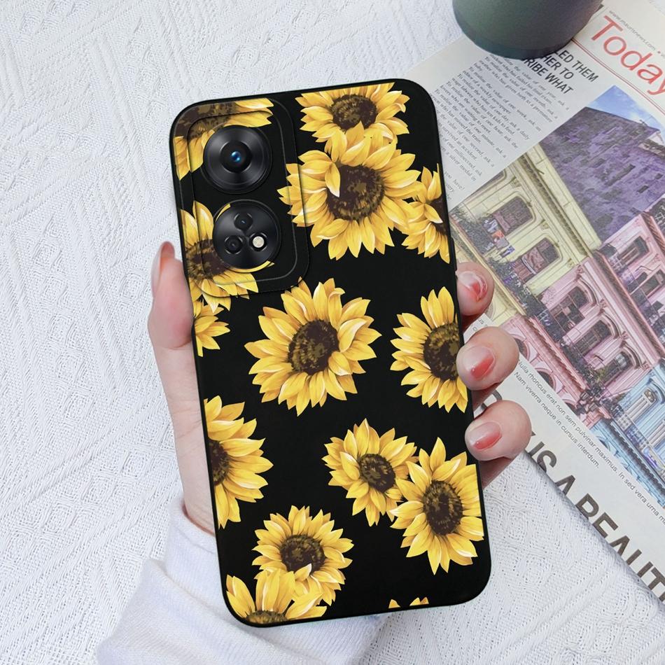 Phone Case For OPPO Reno 8T 4G 5G 8Z 8Lite Cover Cartoon Camera Protection Liquid Silicone Bumper For OPPO Reno8 T Fundas Gift