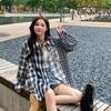 2025 Early Autumn New Women's Loose Plaid Shirt - Chic Hong Kong Style Top/Jacket