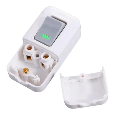 Inline on/Off White Push Button Switch Plastic Square Light Switch Convenient Wiring Switch Table Led Lights