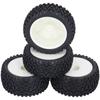 4Pcs Remote Control Wheel Hubs Tires Rubber Tires Replacement for 1/10 RC Racing Car