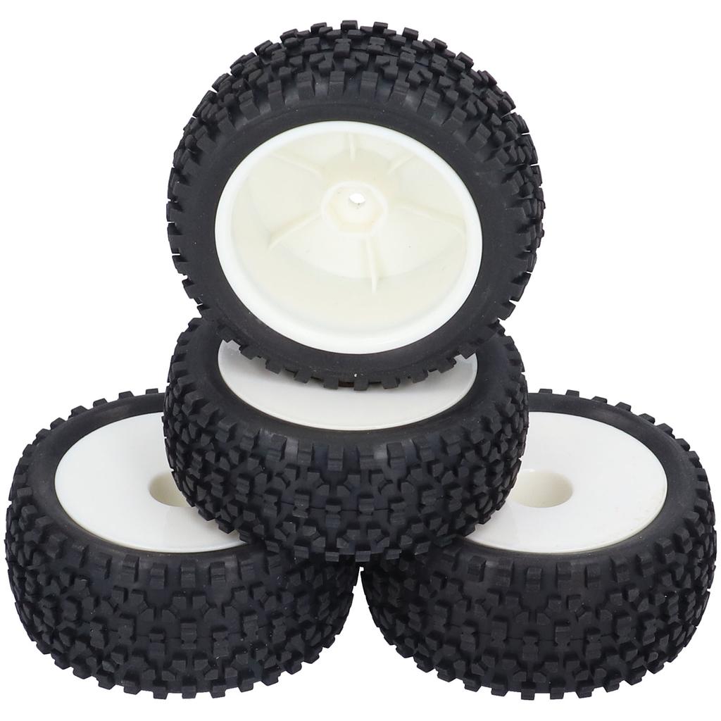 4Pcs Remote Control Wheel Hubs Tires Rubber Tires Replacement for 1/10 RC Racing Car