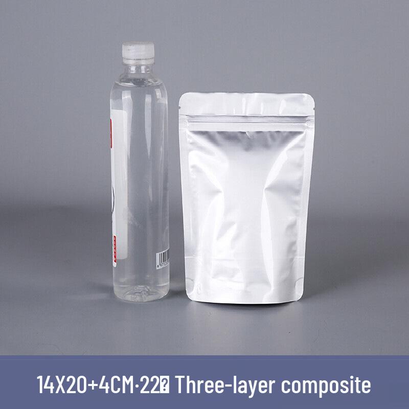 Thickened Aluminum Foil Zipper Bag: Flat Bottom, Moisture & Light-Proof, Self-Sealing for Tea & Food Storage