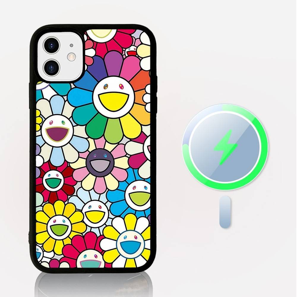 T-Takashi M-Murakami For Magsafe Phone Case For iPhone 17 Air 16 15 14 13 12 11 Pro Max Plus Shockproof Cover