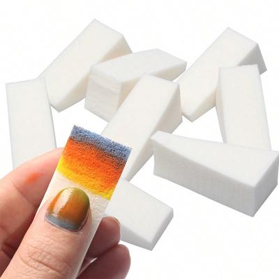 10Pcs Nail Sponge Wedge Shaped Cosmetics Tool Smooth Apply Mini Applicator Multi-Side Gradient Nails Soft Sponge Color Fade Manicure Nail Art Tools