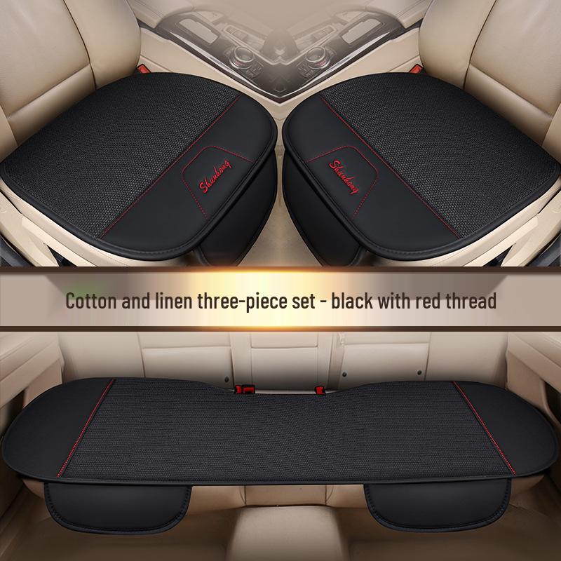 Vier Jahreszeiten Universal Auto- & Bürostuhl Sitzkissen Set – Bequeme Baumwolle & Leinen Dual-Use, Ohne Rückenlehne, 3-teilig