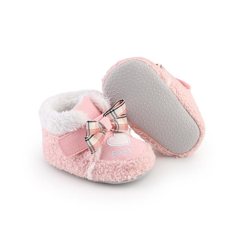 Warm Cartoon Velvet Baby Toddler Shoes for 0-1 Year Olds