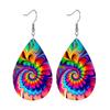 Fashion Colored Pattern Water Droplet Shaped Acrylic Earrings For Men And Women