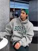 Unisex Harajuku-Style Hooded Sweatshirt for Spring & Autumn - Casual, Loose-Fit, Trendy Couple Wear