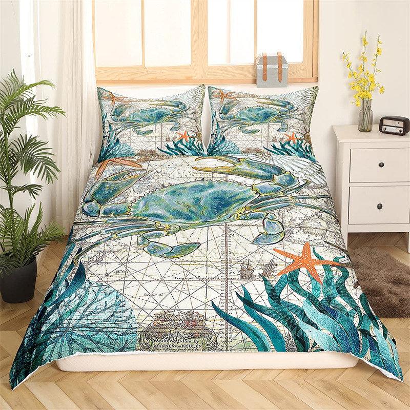 Comforter Sea Turtle Marine Life Theme Bedding Set Cute Sea Animals Ocean Octopus Comforter S For Kids Decor