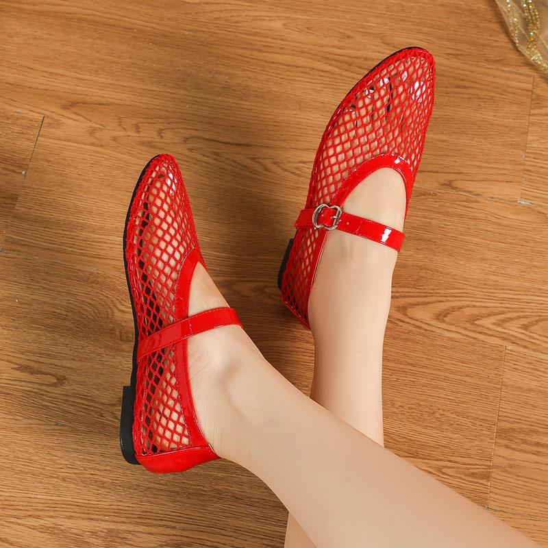 Fashion Summer Women Shoes Round Toe Flat Heel Mesh Sandals for Women Breathable Mary Janes Shoes zapatos de mujer WSH5326