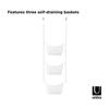 Umbra BASK SHOWER Hanging Shower No Drilling Bathroom 2022360670 CADDY, 3-Tier Rack, Required, Storage, Drainer, Clean, White/Nickel,