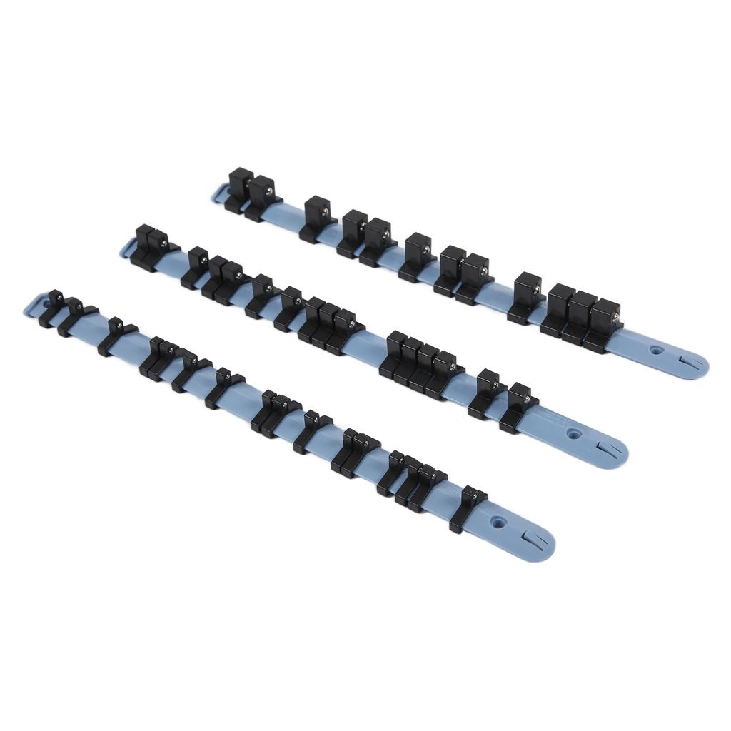 3Pcs ABS Socket Organizer Multipurpose Socket Holder Rail Rack 14in 38in 12in Repairing Tools