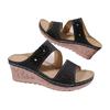 New women's sandals platform-soled wedges flower hollowed-out large-size sandals one-character cool slippers