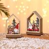 New Luminous Christmas Forest Scene Wooden House Display Ornament