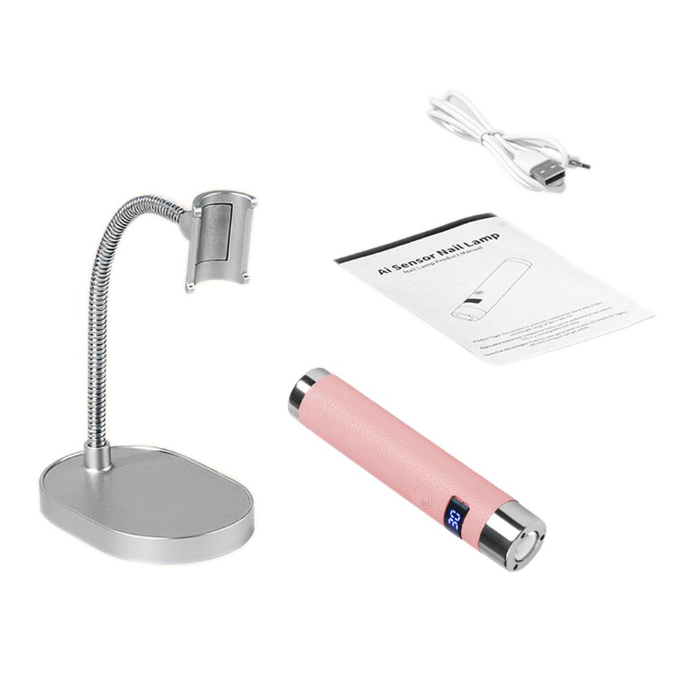 Portable UV Nail Lamp Handheld Stand USB Rechargeable Gel Nails Lamp With Flexible Hose LED Therapy Light Nail Art Tools