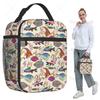 Fish Variety Illustrated Catalog Insulated Lunch Bag for Kids School Cooler Thermal Food Box Tote Portable Lunch Boxes Container