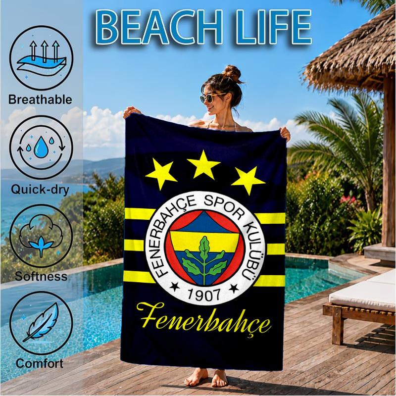 Fenerbah?E-Sport Club Emblem Strandtuch, Schnelltrocknend, Pflegeleicht, Geeignet für Fitness und Strandurlaub, Sport-Essential
