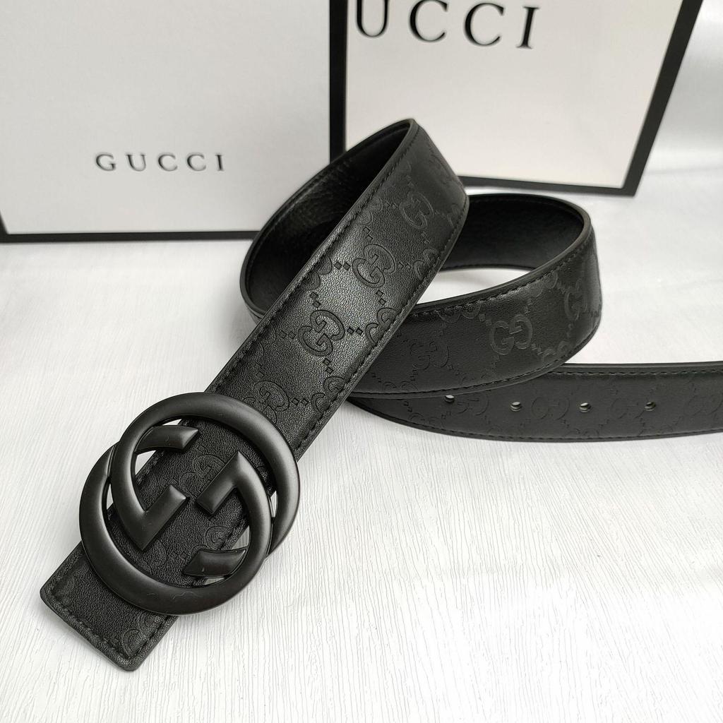 Pánský univerzální kožený pásek s přezkou Double G - Trendy ležérní & Business pásek