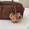 Sanrio Cute Retro Leopard Print Plush Cat Portable Storage Bag/Leopard Print Coin Purse/Stylish Cartoon Bag Keychain