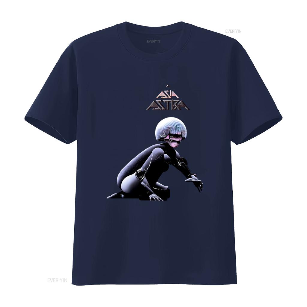 Cotton T shirt Asia Astra Rock Music with Futuristic Robot Design Geoff Downes John Wetton Mandy Meyer vintage Washed Stretched