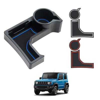 LIMSTYLE Drink Holder for Suzuki Jimny JC74 Jimny and Nomad Center Console Box with Card Storage and Storage Includes a Custom Rubber Mat for Easy