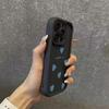 Small blue heart design Phone case iPhone 15 Pro Max 11 12 13 16 14 Plus Silicone Shockproof Case Lens protector shell