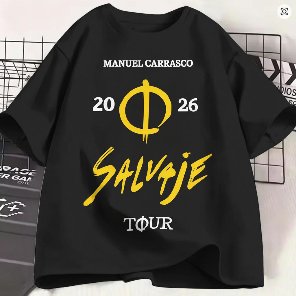 Unisexuel Carrasco Cotton Tshirt For Unisex Summer 2026 Salvaje Tour Y2k T Shirts Comfortabletrending Tees Oversize Casual Clothing