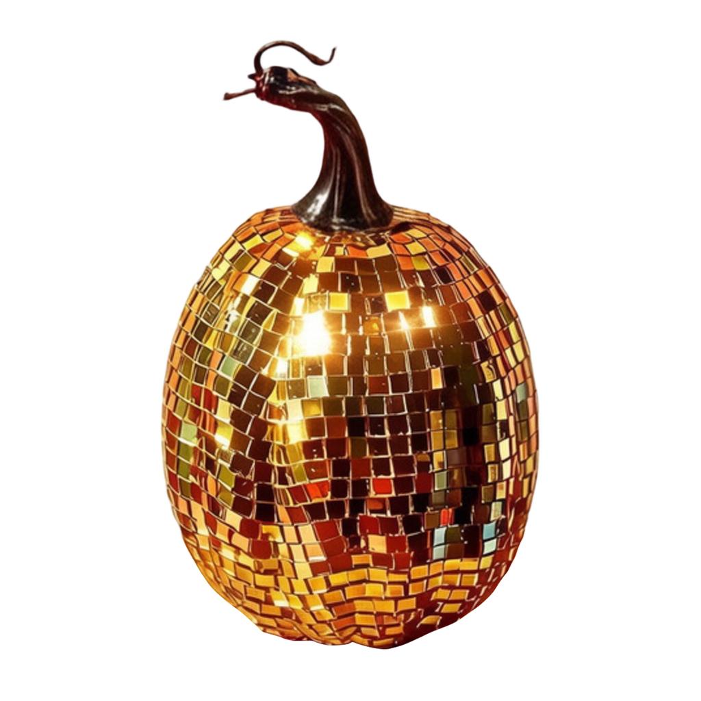 Halloween Pumpkin Decoration for Party, Glitter Light-Up Tabletop Decor