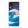 The Big Wave of kanagawa ZFlip5 ZFlip3 Phone Case For Samsung Z Flip 3 5G Transparent Hard Shell Z Flip 4 Galaxy Cover Folding