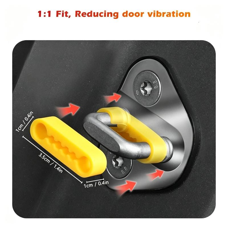 4Pcs Universal Car Door Shock Absorber With Soundproof Damping Cushion Suitable For Most Vehicle Models