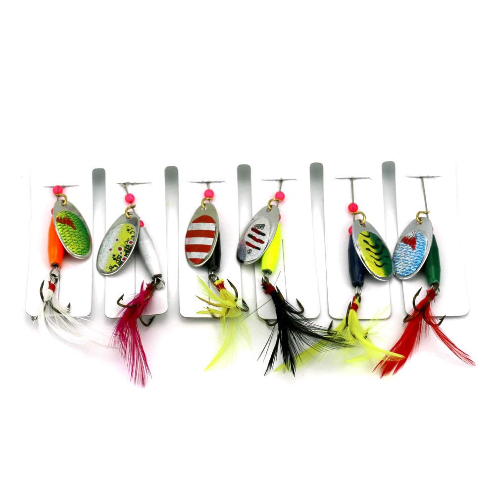 

6PCS Freshwater Sequin Fake Bait Fishing Gear Set Metal Spinning Micro Sequin Boxed 6PCS