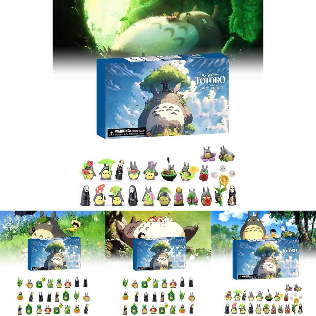 Enchanting Totoro Figurine Collection Featuring 24 Blind Box Sets With Unique Designs